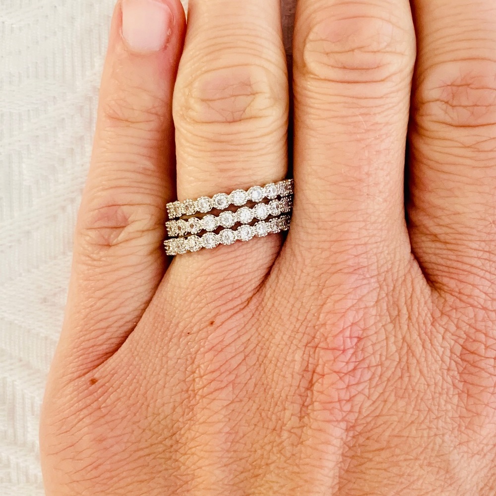 Silver stacking rings - Picture 1 of 3